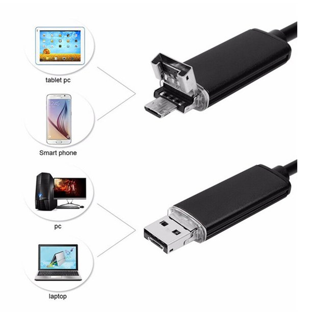 Moyic Cámara endoscópica Cámara de inspección HD de 7 mm IP67 Impermeable  USB 6LED para computadora de teléfono, 1.5 m Type3 NO3