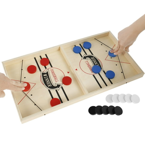 Fast Sling Puck Game Juegos de mesa de madera grandes para niños Adultos  Juegos de 2 jugadores para familiares Amigos Juego de batalla de mesa  Hockey