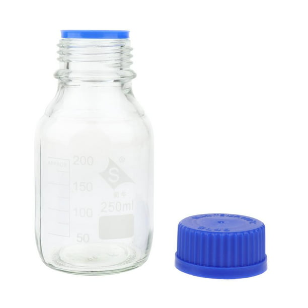 Botella vidrio transparente 250 ml con tapón – AP MEDICAL