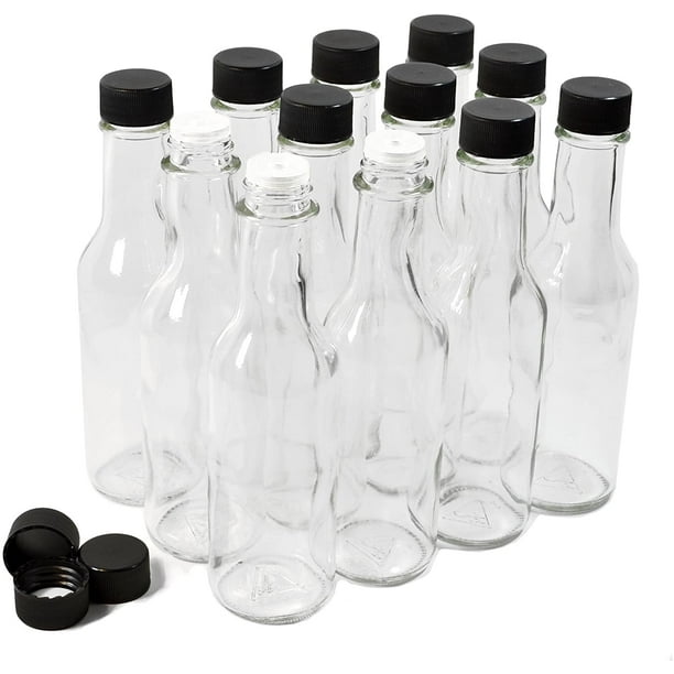  Botellas de vidrio transparente de 25.4 fl oz, tapa de rosca :  Hogar y Cocina