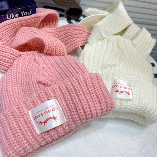 Gorro de punto para bebé y niña, diseño de conejo, para invierno, cálido