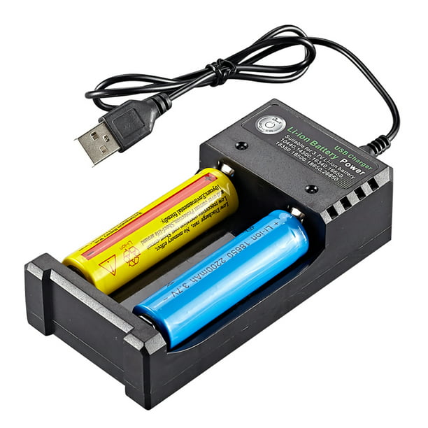 Cargador de batería de 3.7 V 18650 Cargador de batería de iones de litio de  3.7 V para batería 18650 18500 26650 18350 16340; cargador de batería AA
