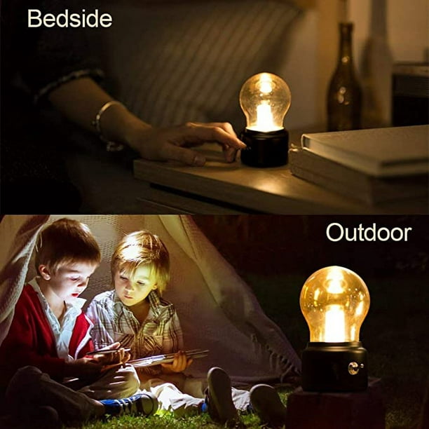 Bombilla LED de noche, lámpara Retro recargable por USB, luminaria