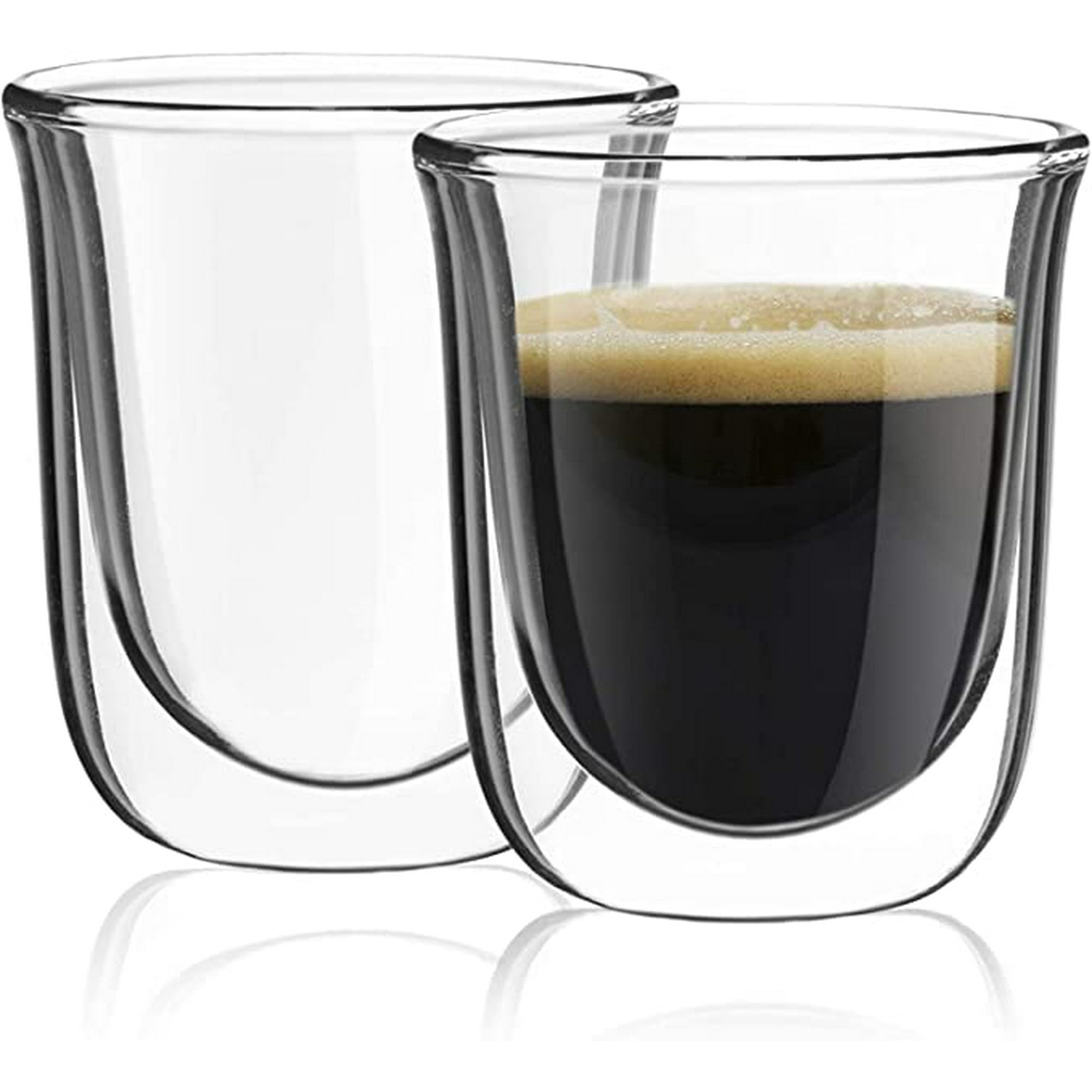 Set de dos vasos de vidrio doble para café latte, Cocina