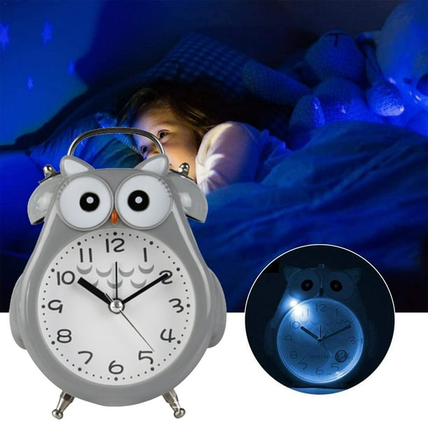 Reloj despertador silencioso sin garrapatas con luz nocturna y función de  repetición, funciona con pilas y fácil de configurar, lindo reloj  decorativo de búho para niños, dormitorio de niñas Ormromra 2034725-2