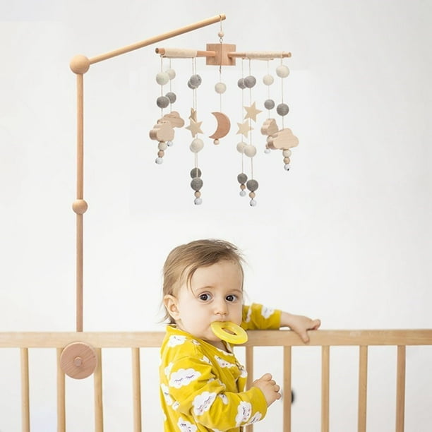 Baby Wooden Bed Bell Bracket Mobile Hanging Rattles Bracket Toys