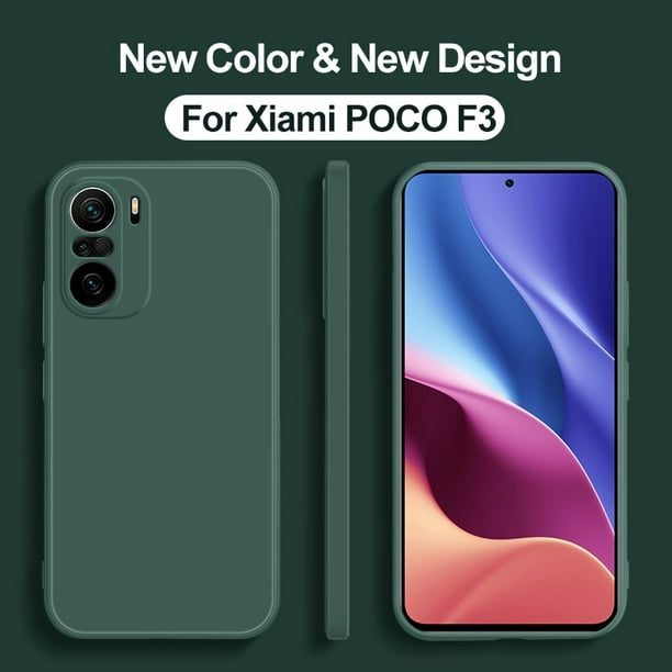 Funda Poco F3 PocoF3 Poco F 3 Pro, funda de teléfono suave de silicona  líquida cuadrada Original para Xiaomi Poco F3 Poco F3 PocoF3 Poco F 3 Pro  Tan
