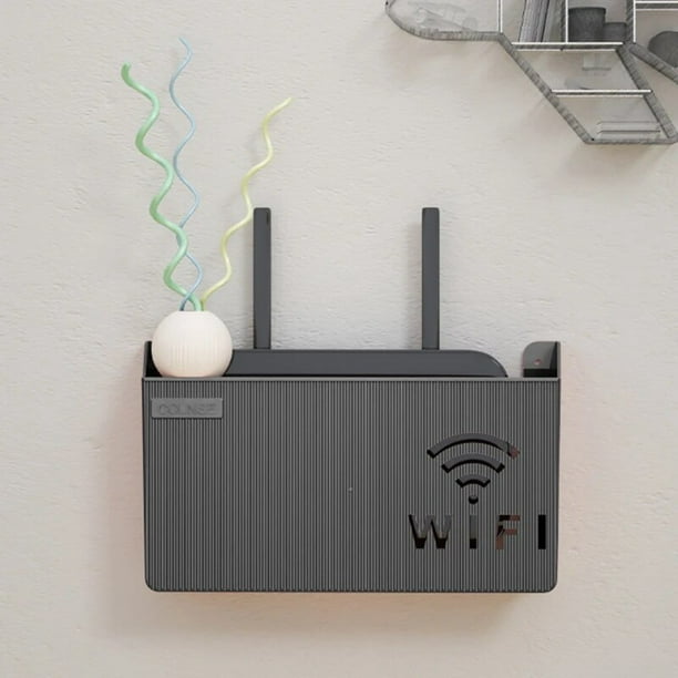 Caja de almacenamiento de enrutador WiFi, soporte de enrutador WiFi,  soporte de montaje en pared, soporte de estante para accesorios de TV,  enrutador