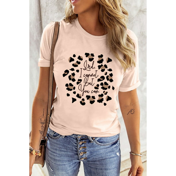 ABPHQTO Camiseta de manga corta ajustada con estampado de de leopardo para ABPHQTO | Bodega en línea