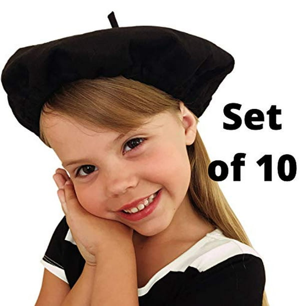 Boina francesa para niñas, sombrero negro para niños, recién