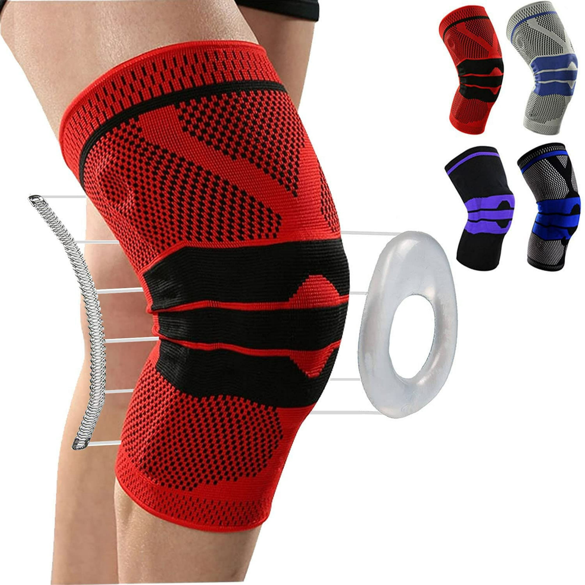 Rodillera con bisagras para dolor de rodilla, rodilleras para menisco,  soporte de rodilla con estabilizadores laterales para mujeres y hombres