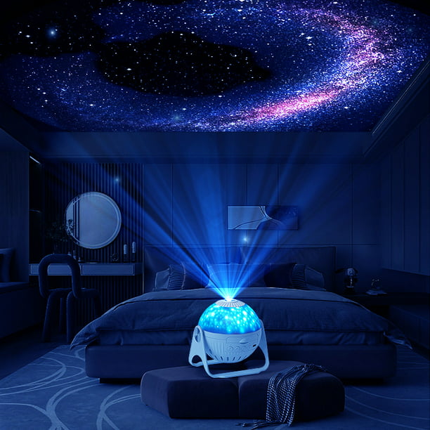 Proyector planetario, proyector de galaxia 6 en 1, luz nocturna con  nebulosa, luna, aurora, planetas, proyector de estrellas enfocable  giratorio de 360° para techo, sala de fiesta, bar