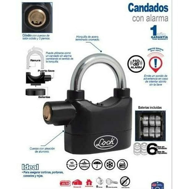 Candado Con Alarma Sonora 70mm Caso70 Lock Lock CASO70