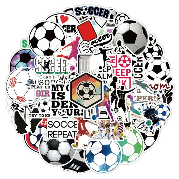 Pegatinas de fútbol - 50 pegatinas de vinilo para deportes de fútbol para  niños, adolescentes y niñas, estética única y duradera perfecta JAMW  Sencillez