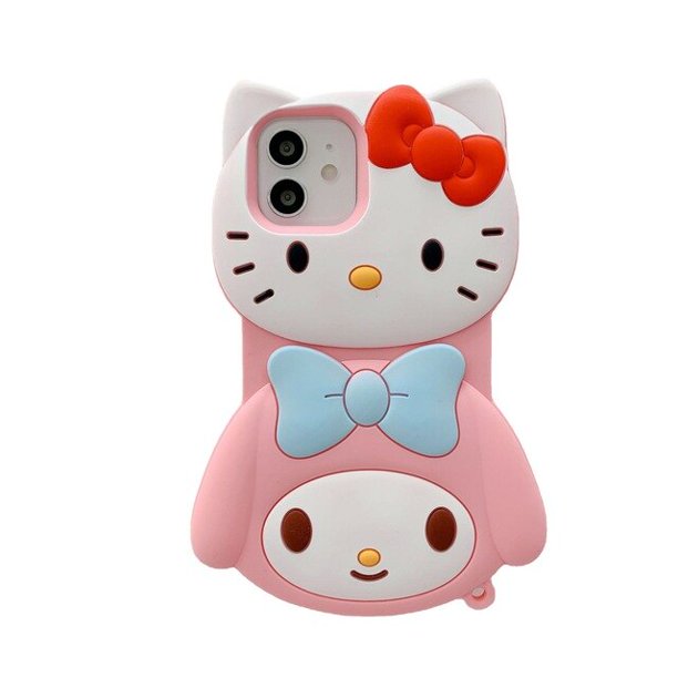 Pegatinas de Hello Kitty para niños, calcomanías de dibujos animados  Kawaii, funda impermeable para teléfono, portátil