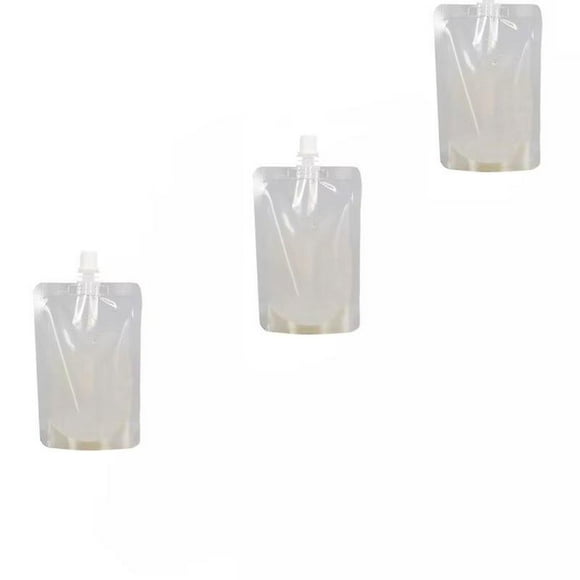 bolsa de boca inclinada bolsa de botella de líquido de plástico reutilizable sellable transparente bolsas de bebida con embudo para fiesta de viaje en casa 100 unidades transparente yongsheng 8390611800345
