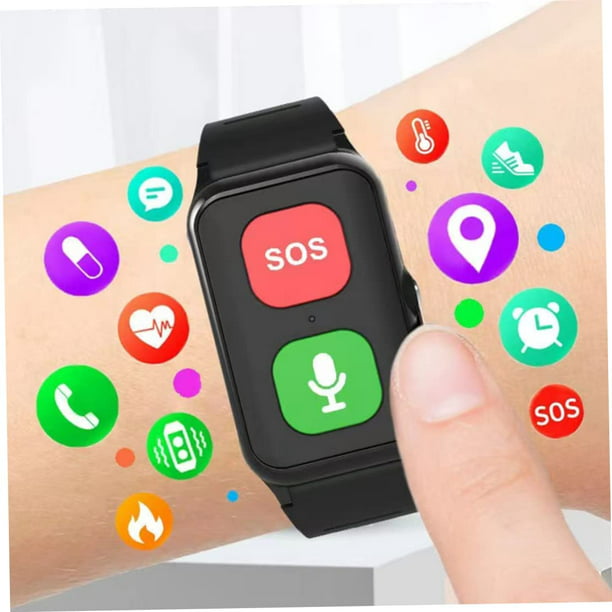 SOS pulsera GPS ubicación de emergencia pulsera pulsera reloj de fitness  para personas mayores niños negro JAMW Sencillez