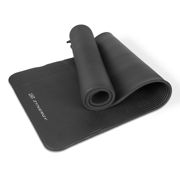 tapete para ejercicio yoga pilates campismo grueso 10mm con correa para traslado zynergy zyym10