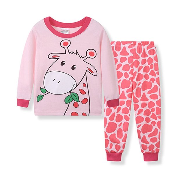  Conjunto de ropa deportiva de manga larga con estampado de  dibujos animados para bebés y niñas pequeñas, Rosado : Ropa, Zapatos y  Joyería