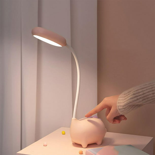 Lámpara de escritorio LED para niñas, de luz de lectura, control táctil  Rosa Sunnimix lámpara de escritorio de dormitorio