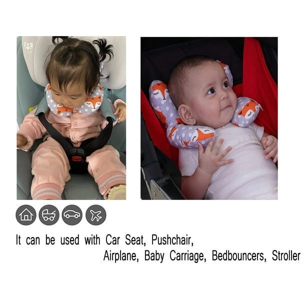 Almohada de viaje para bebés, Almohada de apoyo para la cabeza y el cuello  del bebé para silla de auto, cochecito, para Navidad para bebés de 0-1 años