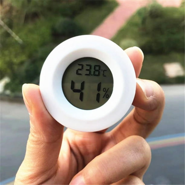 Weißes Mini-Hygrometer, 4 Stück, kleines digitales Thermometer, Hygrometer,  Monitor, Innen- und Außenfeuchtigkeitsmesser für Auto, Gewächshaus,  Zuhause, S