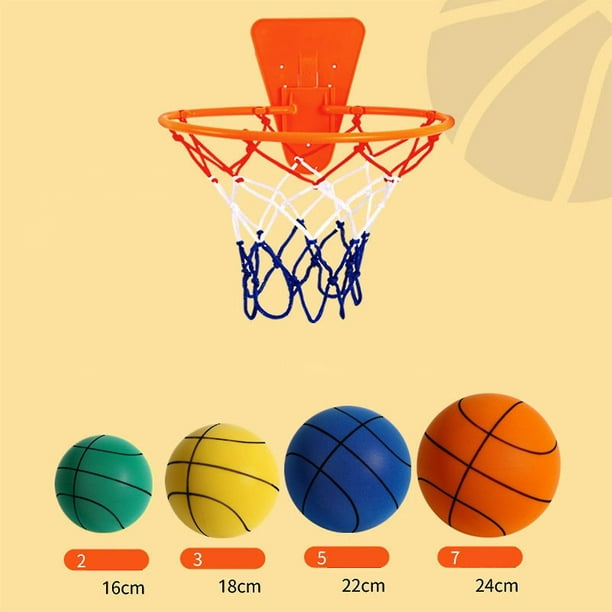 Pelota de entrenamiento interior de baloncesto silenciosa y duradera,  baloncesto de esponja elástica para niños, juguetes para niños, regalo de  cumpleaños para niños mayores de 3 años YONGSHENG 8390614918344