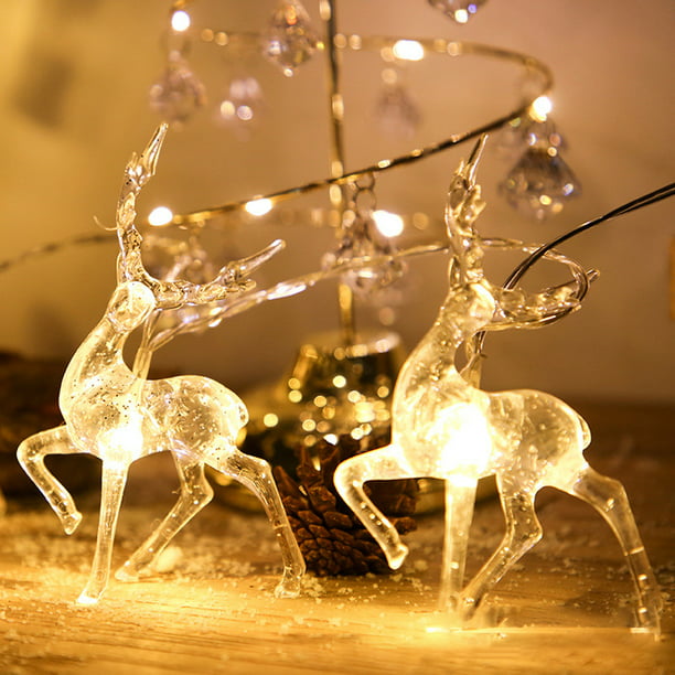 Luces LED de alambre de pilas para decoración navideña de bodas 30 LED  blanco cálido Fernando luces de cadena