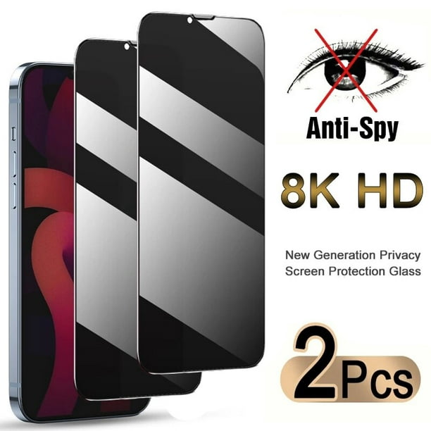 Protector de pantalla de privacidad para iPhone 12 Pro Max, vidrio templado  antiespía 9H con marco de instalación, cubierta de pantalla antiespía