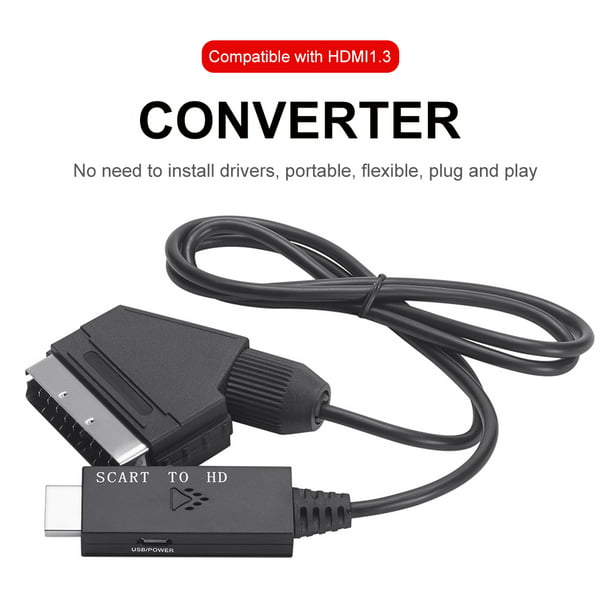 Cable de Conexión HDMI a Euroconector para TV VHS VCR DVD, Convertidor de  Audio y Vídeo Convertidor HDMI a Euroconector HD, Plug and Play.