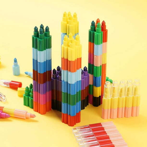 Lápices de colores apilables, lápices de colores de punta de arco iris,  lápices de colores de crayones apilables para niños, juego de lápices de  colores de dibujo de pintura JAMW Sencillez