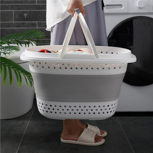 Cesta organizadora de lavandería, cesta plegable para la colada, cesta  portátil para la colada, cesta plegable para la colada, rendimiento probado  Jadeshay A