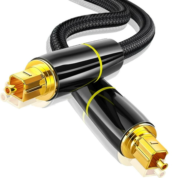 Cable de audio óptico digital Cable óptico para sistema de red de  comunicación de barra de sonido circulo amarillo 10m kusrkot Cable de audio