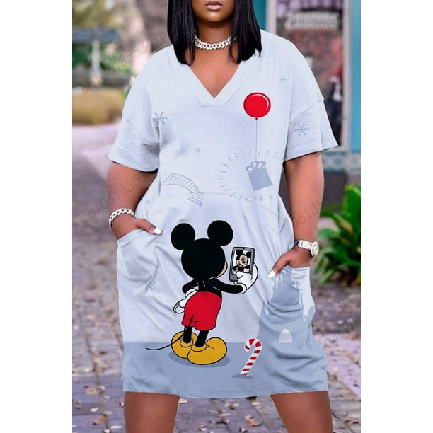 Disney Large Size Women's Clothing 2022 Fashion Summer Dresses for