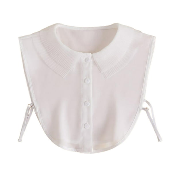 Cuello desmontable para mujer, media camisa blanca, blusa desmontable,  solapa, cuello falso, capas, botones, ombliguera, accesorios de ropa