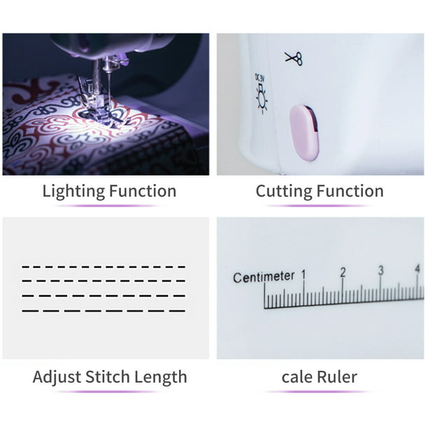 Irfora Máquina de coser eléctrica pequeña con pedal, 12 puntadas, velocidad  ajustable, máquina de coser para principiantes, bobinado automático para  tela, niñas, adultos, herramienta de costura Irfora Máquina de coser