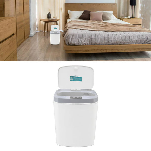 CHICIRIS Cubo de basura automático de 16 L, cubierta de apertura  silenciosa, sensor inteligente, cubo de basura para dormitorio, baño, sala  de estar