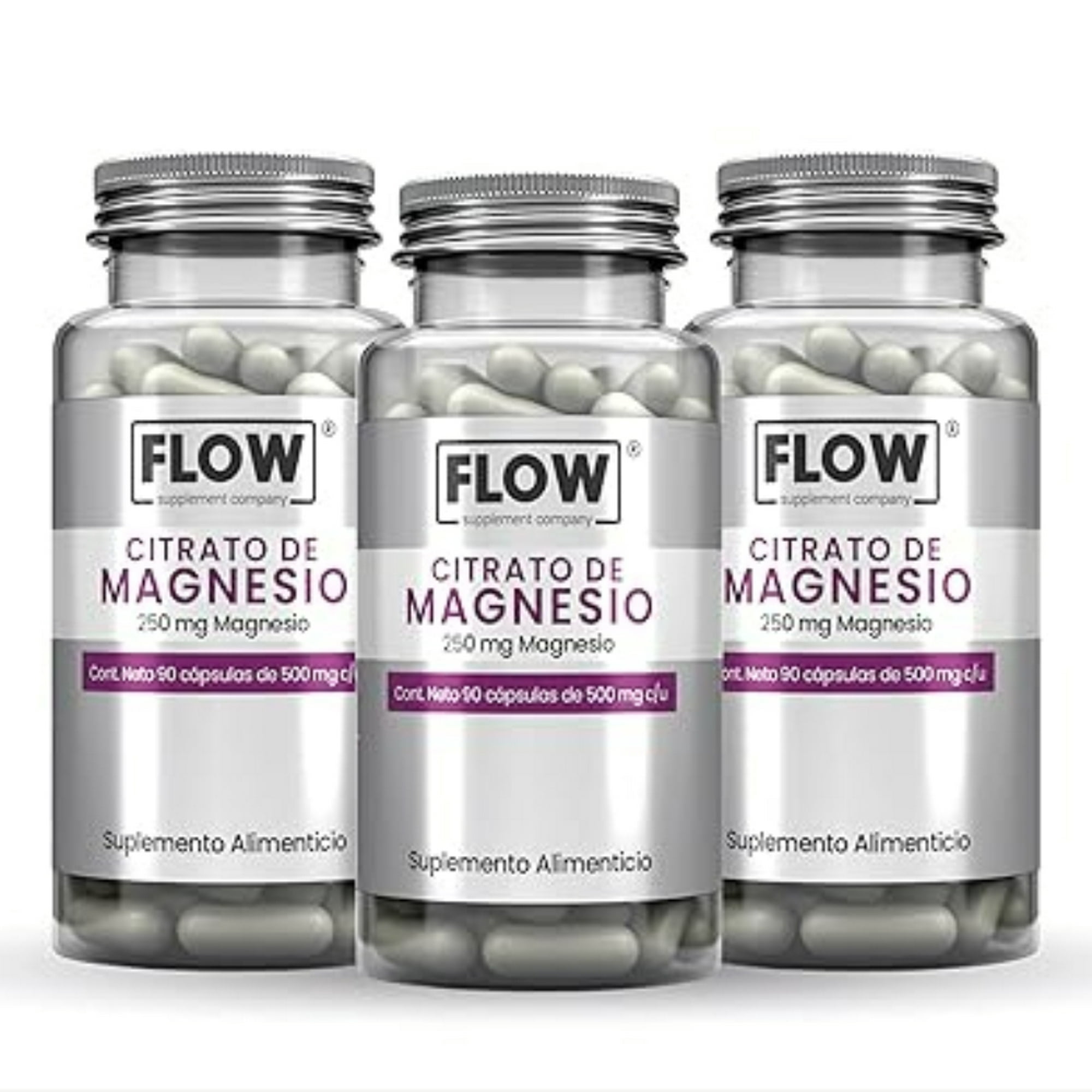 Suplemento flow - 3 pack de citrato de magnesio 90 capsulas de 500 mg