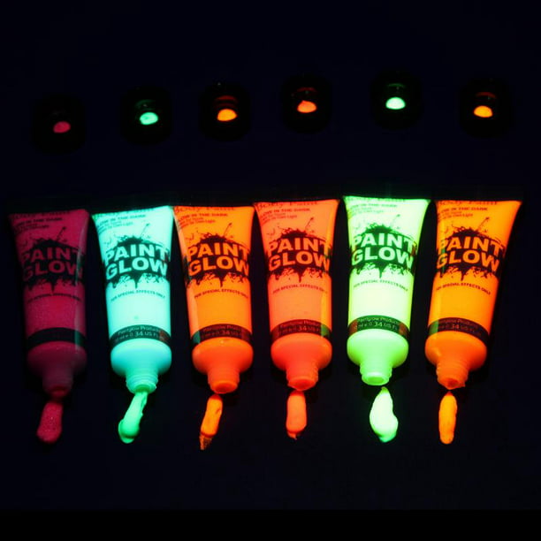 5 Colores Pintura Neon / Glow Fluorescente para Rostro Cuerpo