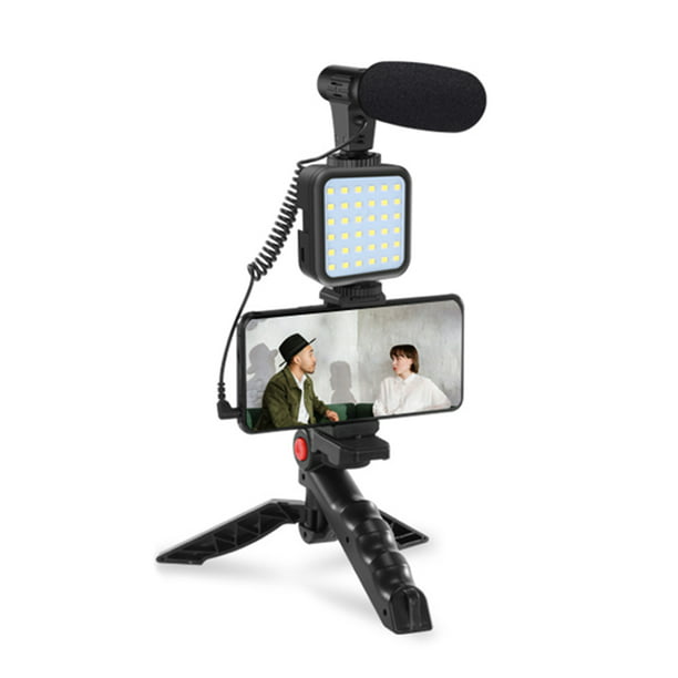 Kit de video para teléfono inteligente Soporte de trípode con luz LED para  micrófono para fotografía Vlogging WDOplteas Para estrenar