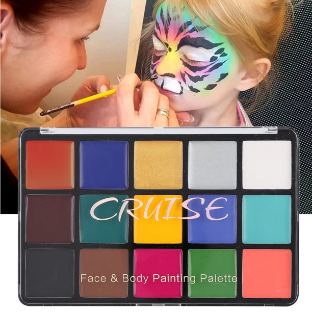 Face Body Paint Set con Pincel, Paleta de Pintura Profesional Adultos 24  Colores Facepaints Palette, para Disfraces de Halloween Disfraz de Navidad  jinwen Paleta de pintura corporal