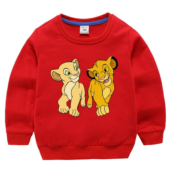 the king lion simba cartoon printed autumn kids clothes disney sweatshirts teenagers boys pullover o gao jinjia led