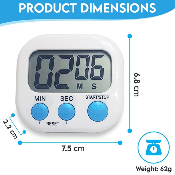 Temporizador Digital de Cocina Pantalla LCD Timer, Redlemon.com.mx