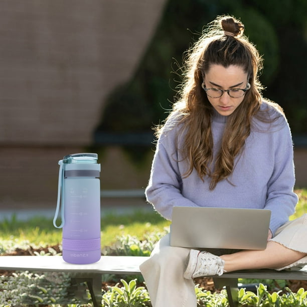 Termos para agua fría portátil para la oficina de la escuela al aire libre  (Azul 400ml)