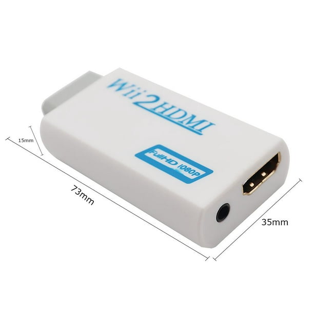 Adaptador convertidor Full HD 1080P compatible con Wii a HDMI, convertidor  Wii2HD, Audio de 3,5mm para PC, pantalla de Monitor de HDTV