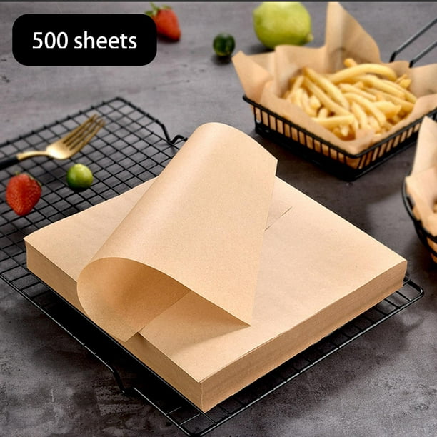Revestimientos de papel desechables para freidora de aire: 200 piezas de  papel pergamino perforado cuadrado de 8.5 pulgadas, forro de vapor de bambú