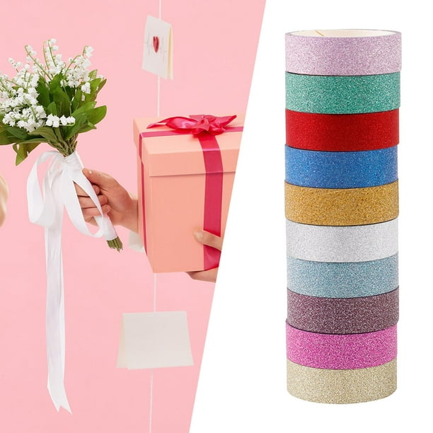 Juego de 60 rollos de cinta washi con purpurina, cintas decorativas para  manualidades, planificadores, álbumes de recortes o suministros  escolares/fiestas : : Hogar y cocina