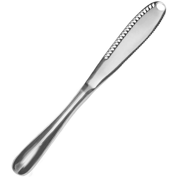 Cuchillo de mantequilla de acero inoxidable de 2 piezas, cuchillo de  mantequilla de rizo profesional con