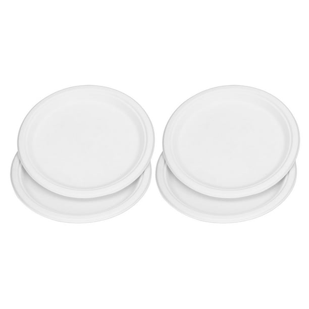 Glad Platos desechables redondos de papel blanco para uso diario, platos  pequeños de papel blanco, platos desechables de color blanco brillante
