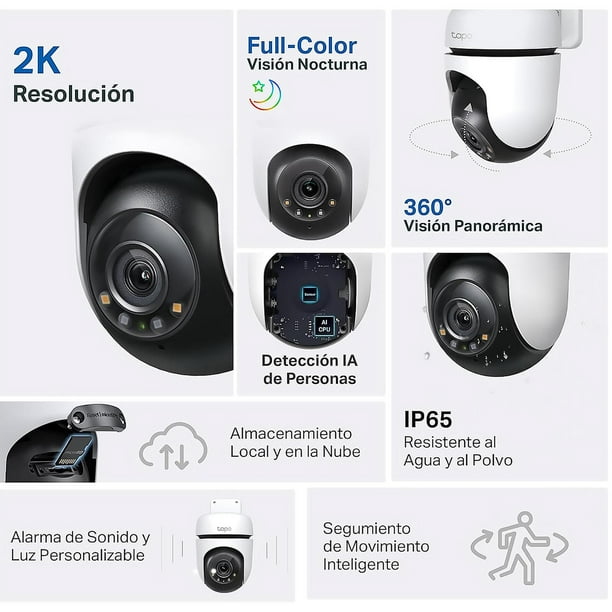 Kit De 2 Cámaras Vigilancia Wifi Tp-Link Tapo C500 Exterior + C200 Interior  Full Hd Rotación 360